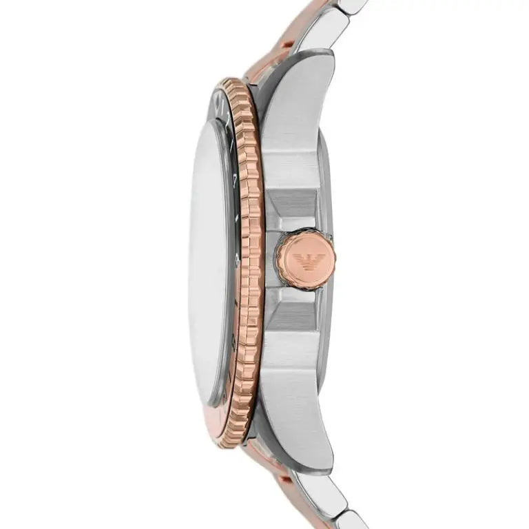Emporio Armani Men’s Quartz Two-tone Stainless Steel Silver Dial 42mm Watch AR11591