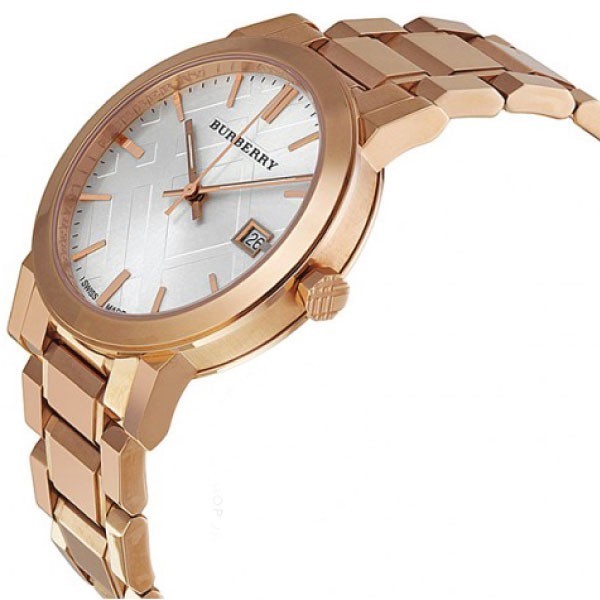 Burberry Men’s Swiss Made Stainless Steel Silver Dial 38mm Watch BU9004