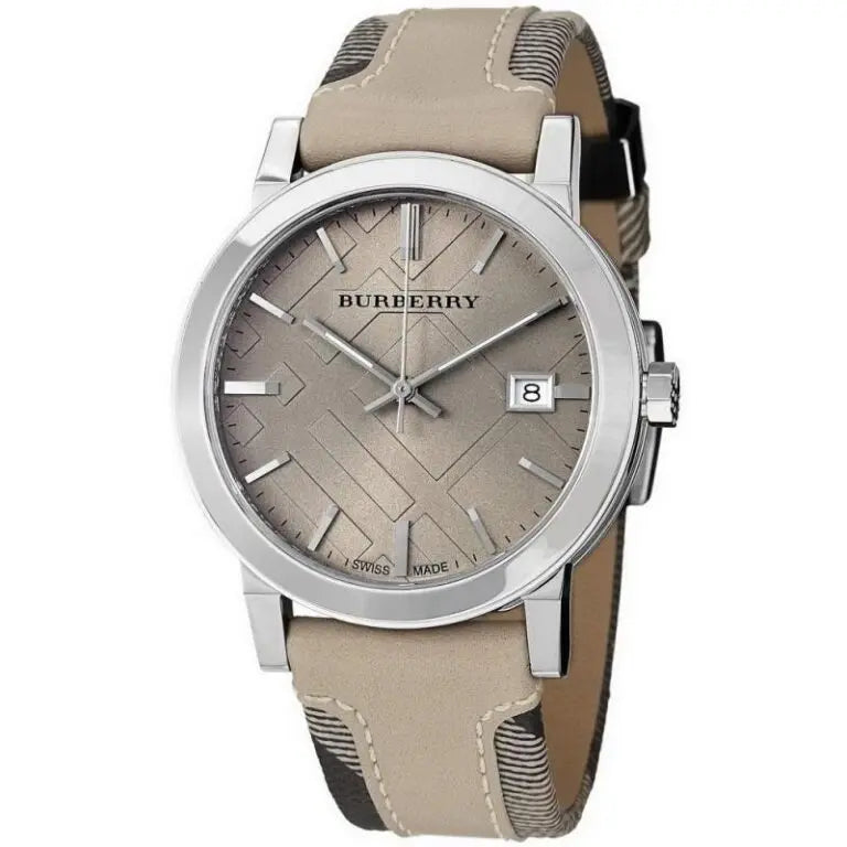 Burberry Women’s Swiss Made Leather Strap Beige Dial 38mm Watch BU9021
