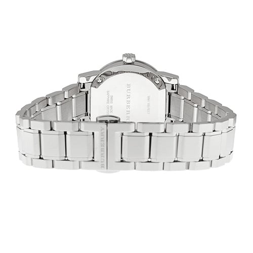 Burberry Ladies Swiss Made Stainless Steel Mother of Pearl Dial 26mm Watch BU9224