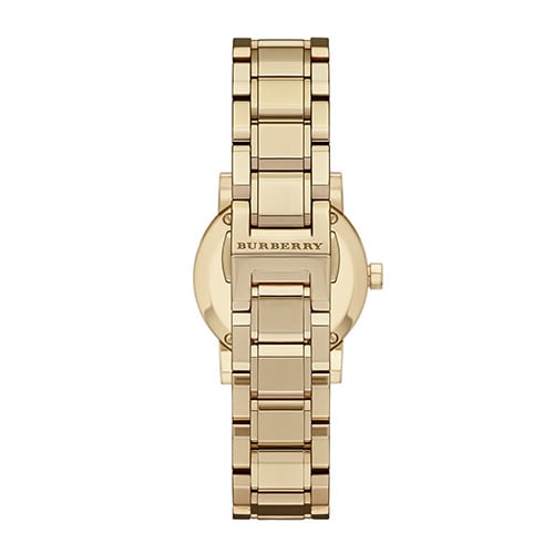 Burberry Ladies Swiss Made Stainless Steel Champagne Dial 26mm Watch BU9227
