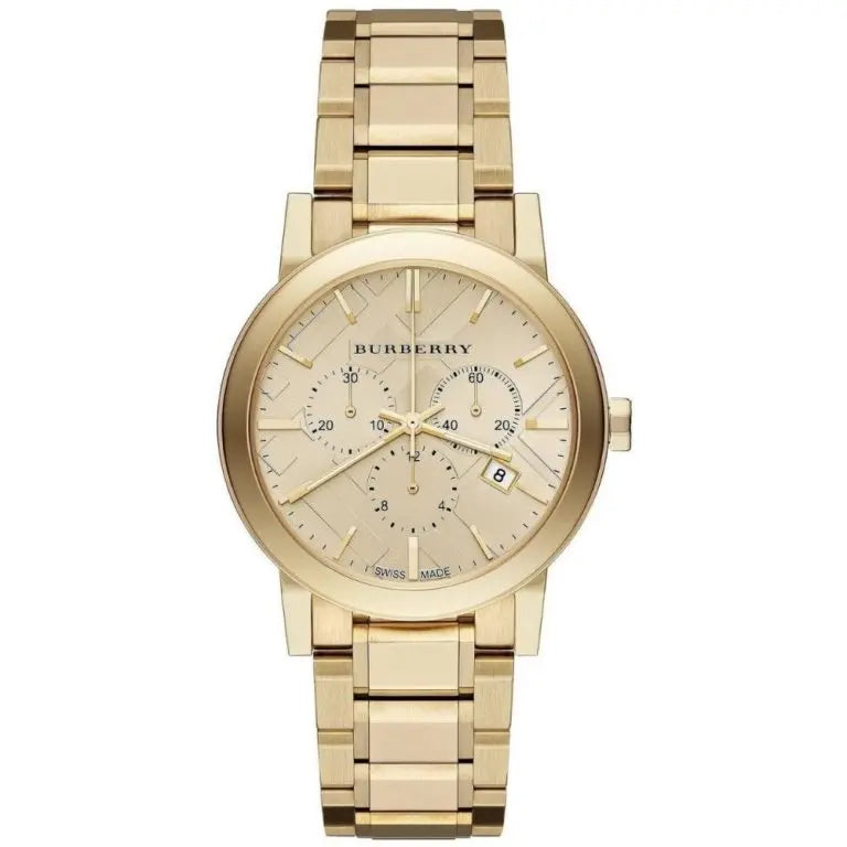 Burberry Women’s Swiss Made Stainless Steel Gold Dial 38mm Watch BU9753