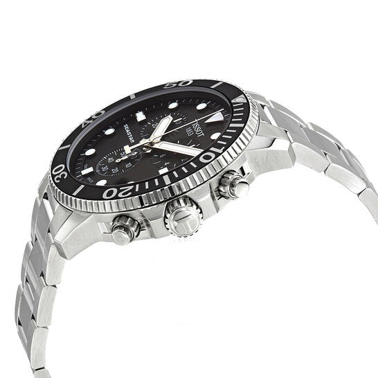 TISSOT Men’s Quartz Swiss Made Stainless Steel Black Dial 45mm Watch T120.417.11.051.00
