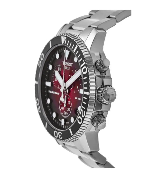 TISSOT Men’s Quartz Swiss Made Stainless Steel Red Gradient Dial 45mm Watch T120.417.11.421.00