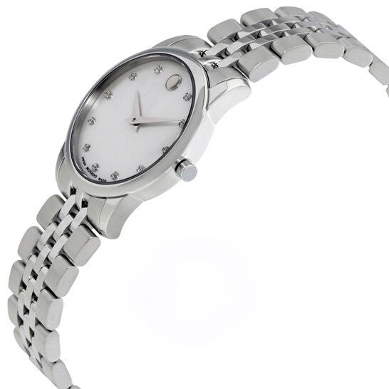 Movado Women’s Quartz Swiss Made Stainless Steel Mother of Pearl Dial 28mm Watch 0606612