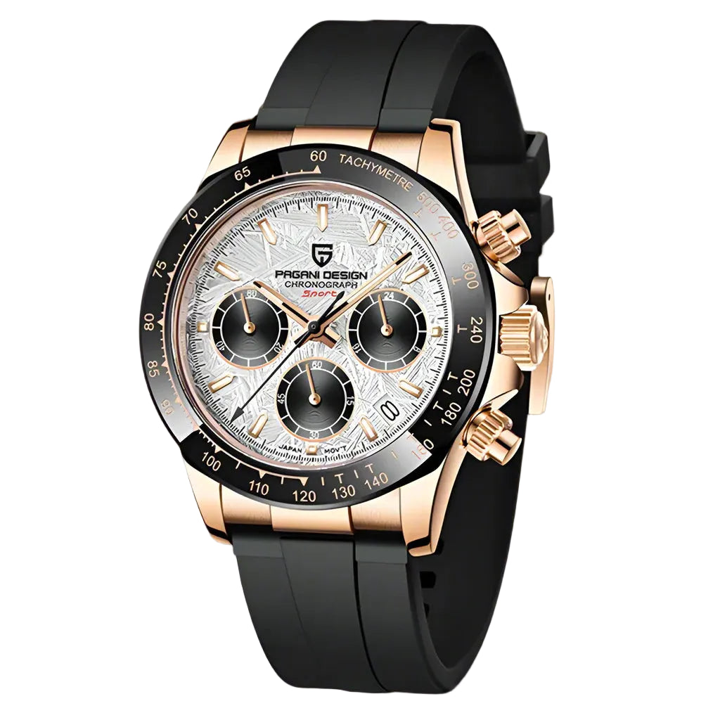 Pagani Design Stainless Steel White Dial Quartz Chronograph Watch for Gents - PD-1664W