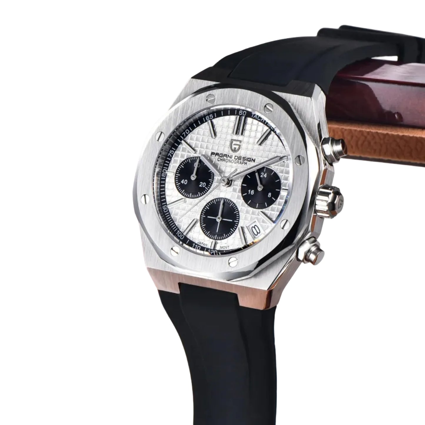 Pagani Design Stainless Steel Silver Dial Quartz Chronograph Watch for Gents - PD-1707Bs