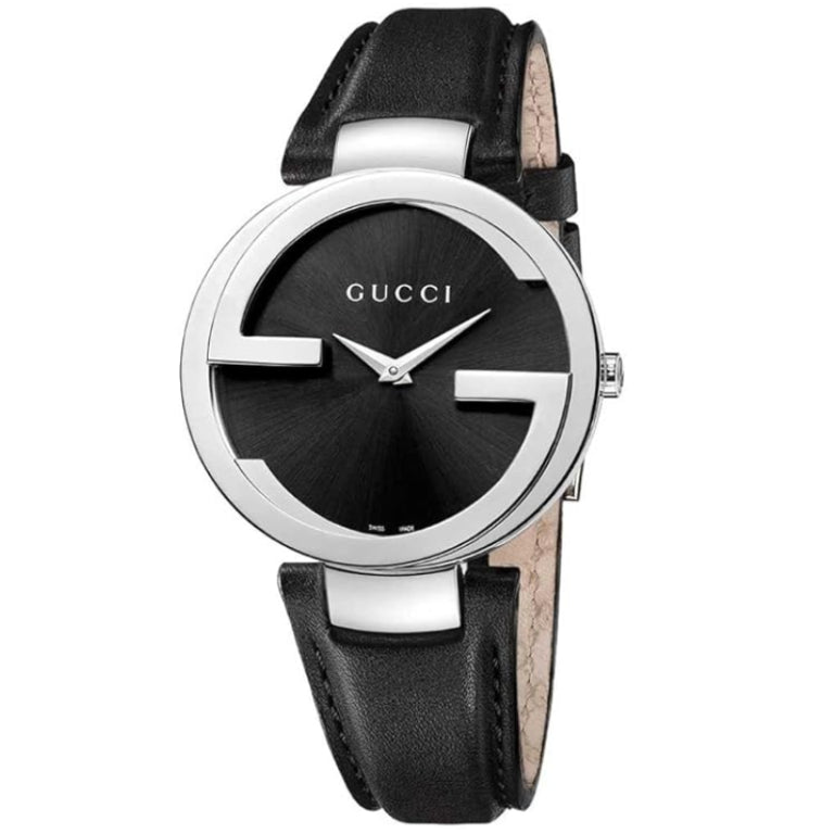 Gucci Women’s Quartz Black Leather Strap Black Dial 37mm Watch YA133301