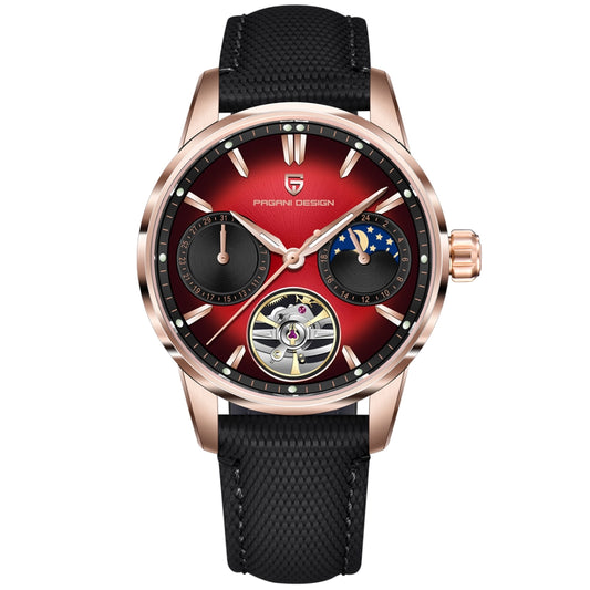 Pagani Design Rose Gold Stainless Steel Red Dial Automatic Watch for Gents - PD-YS021