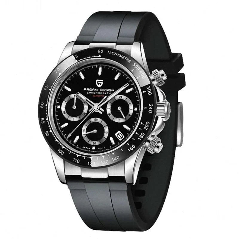 Pagani Design Stainless Steel black Dial Quartz Chronograph Watch for Gents - PD-1664