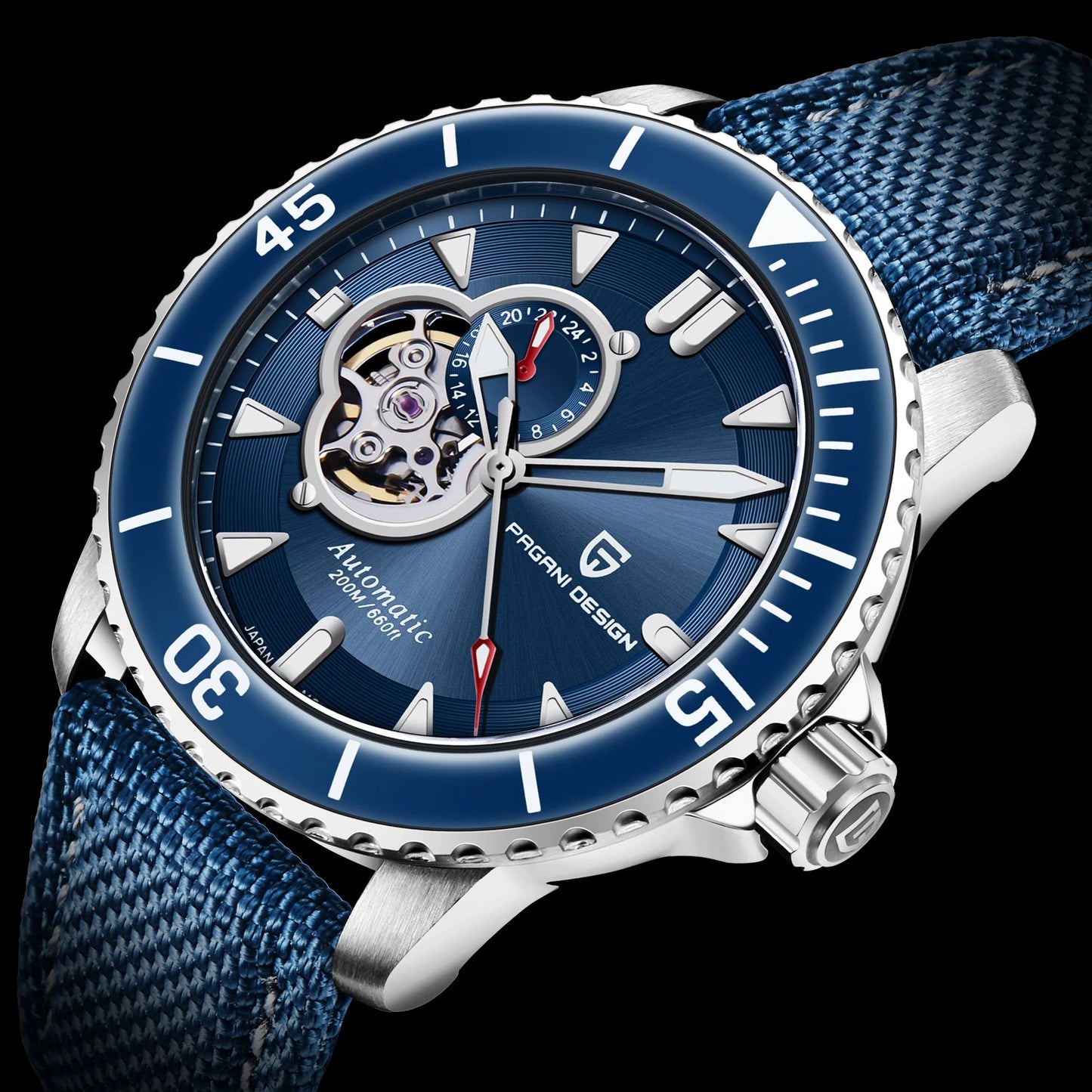 Pagani Design Stainless Steel Blue Dial Automatic Watch for Gents - PD-1674