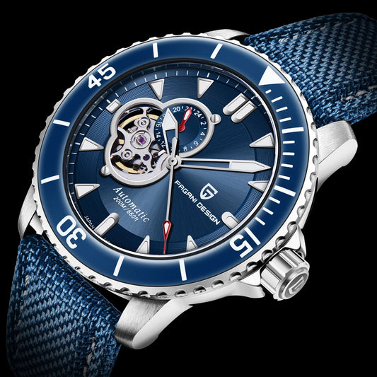 Pagani Design Stainless Steel Blue Dial Automatic Watch for Gents - PD-1674