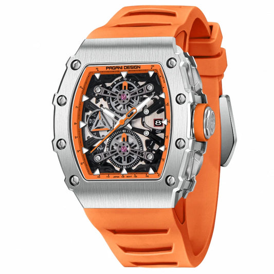 Pagani Design Stainless Steel Skeleton Dial Quartz Watch for Gents - PD-YS011