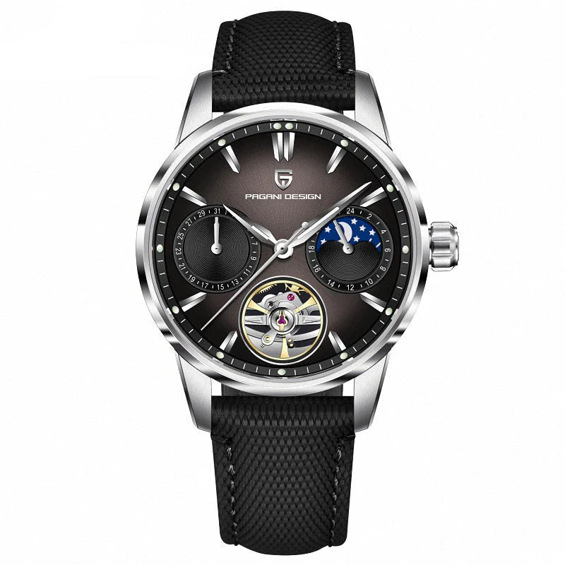 Pagani Design Stainless Steel Black Dial Automatic Watch for Gents - PD-YS021