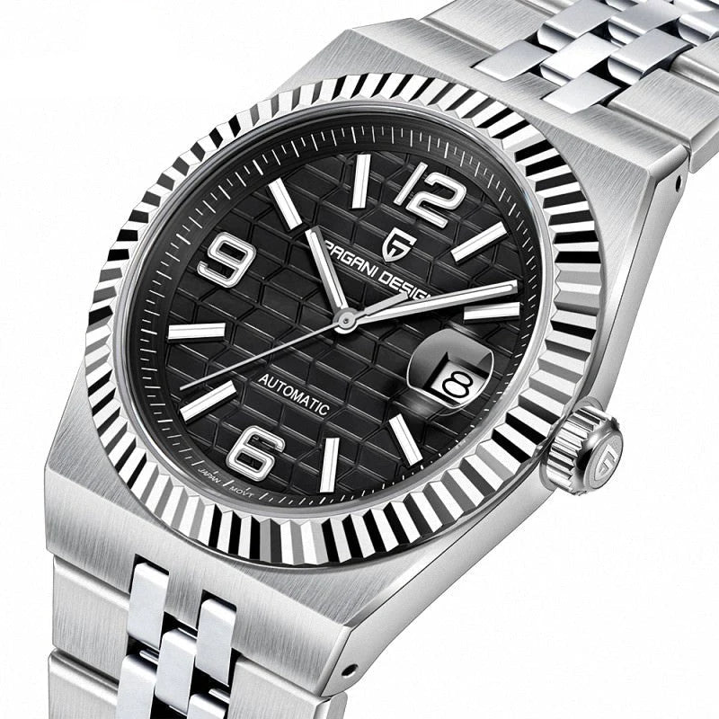 Pagani Design Stainless Steel Black Dial Automatic Watch for Gents - PD-YS027B