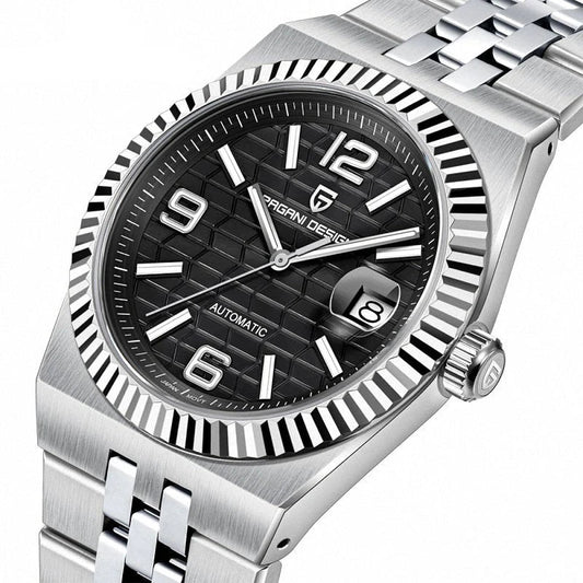 Pagani Design Stainless Steel Black Dial Automatic Watch for Gents - PD-YS027B