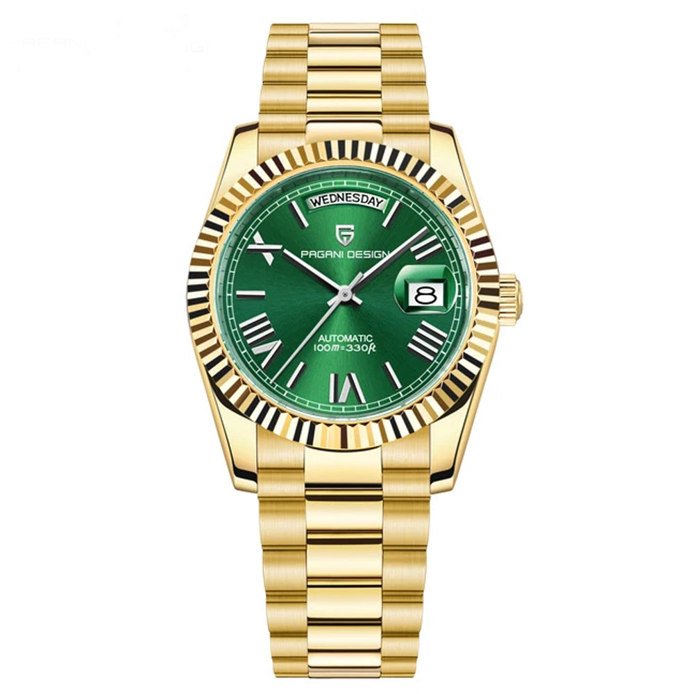 Pagani Design Gold Stainless Steel Green Dial Automatic Watch for Gents - PD-1783GG
