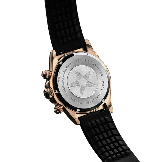 Pagani Design Rose Gold Stainless Steel Black Dial Quartz Chronograph Watch for Gents - PD-1644pvg