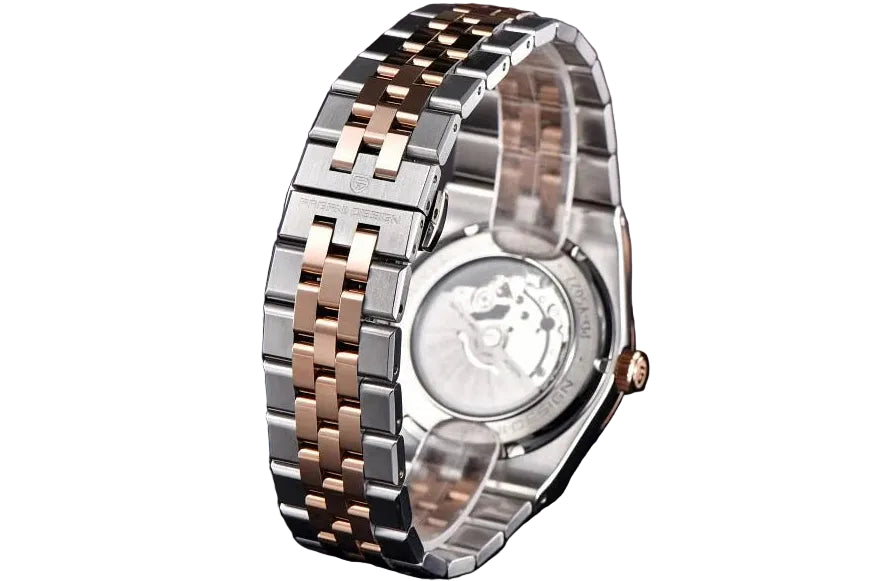 Pagani Design Rose Gold Stainless Steel Black Dial Automatic Watch for Gents - PD-YS027