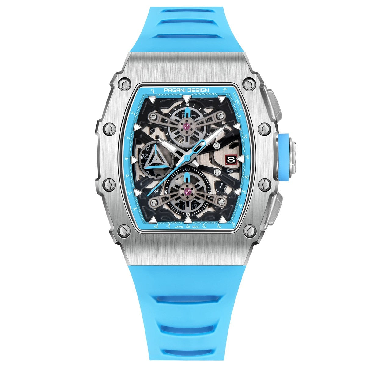 Pagani Design Stainless Steel Skeleton Dial Quartz Watch for Gents - PD-YS011